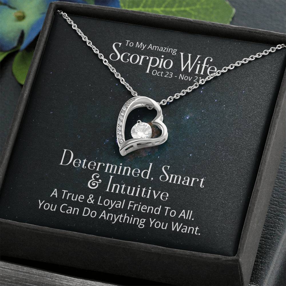 Forever Love Necklace with message for Your Amazing Scorpio Wife