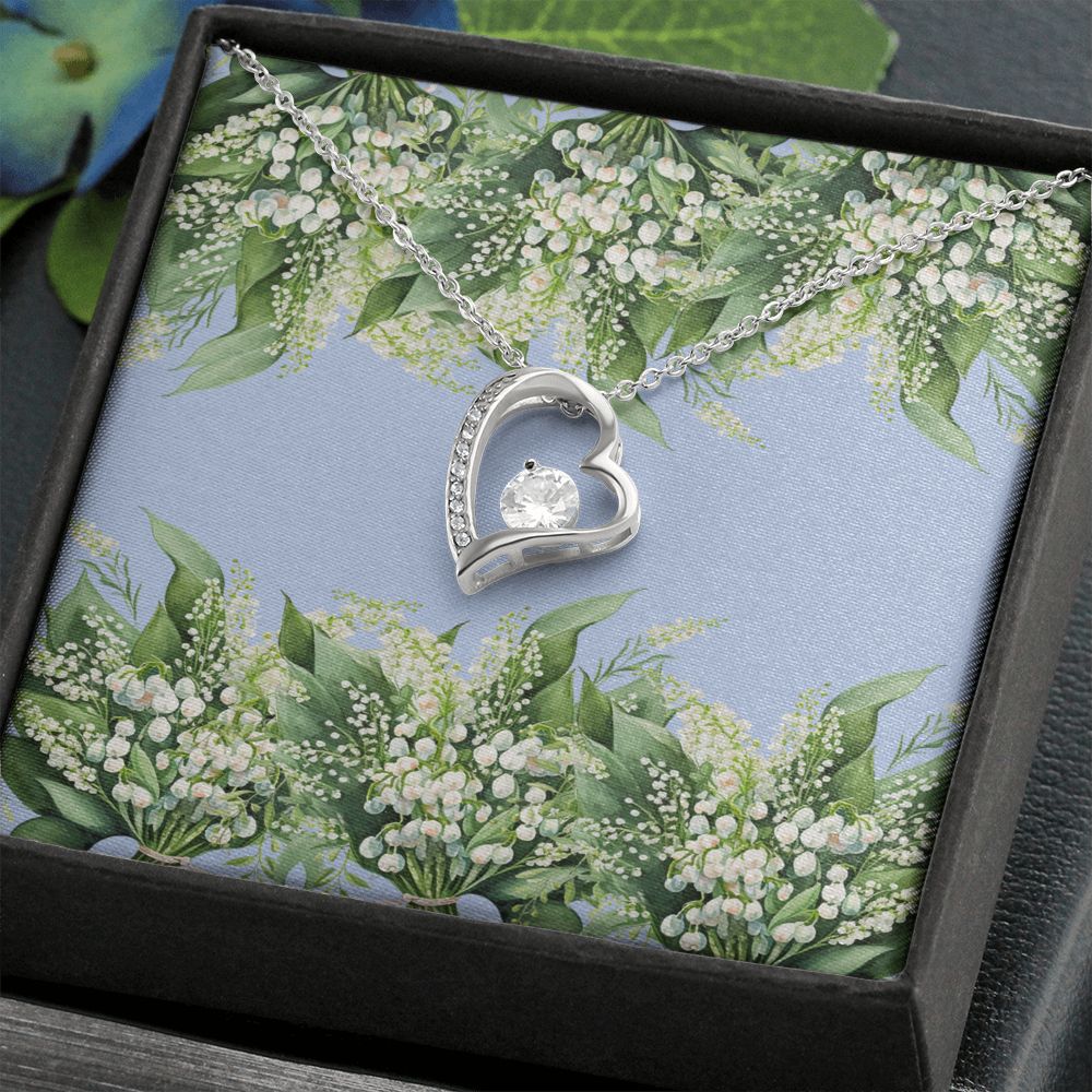 Forever Love Necklace (Horizontal Lily of the Valley Bouquet)