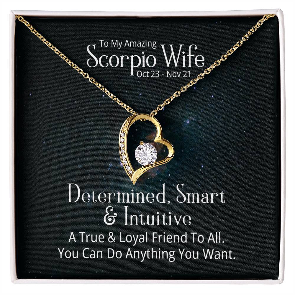 Forever Love Necklace with message for Your Amazing Scorpio Wife