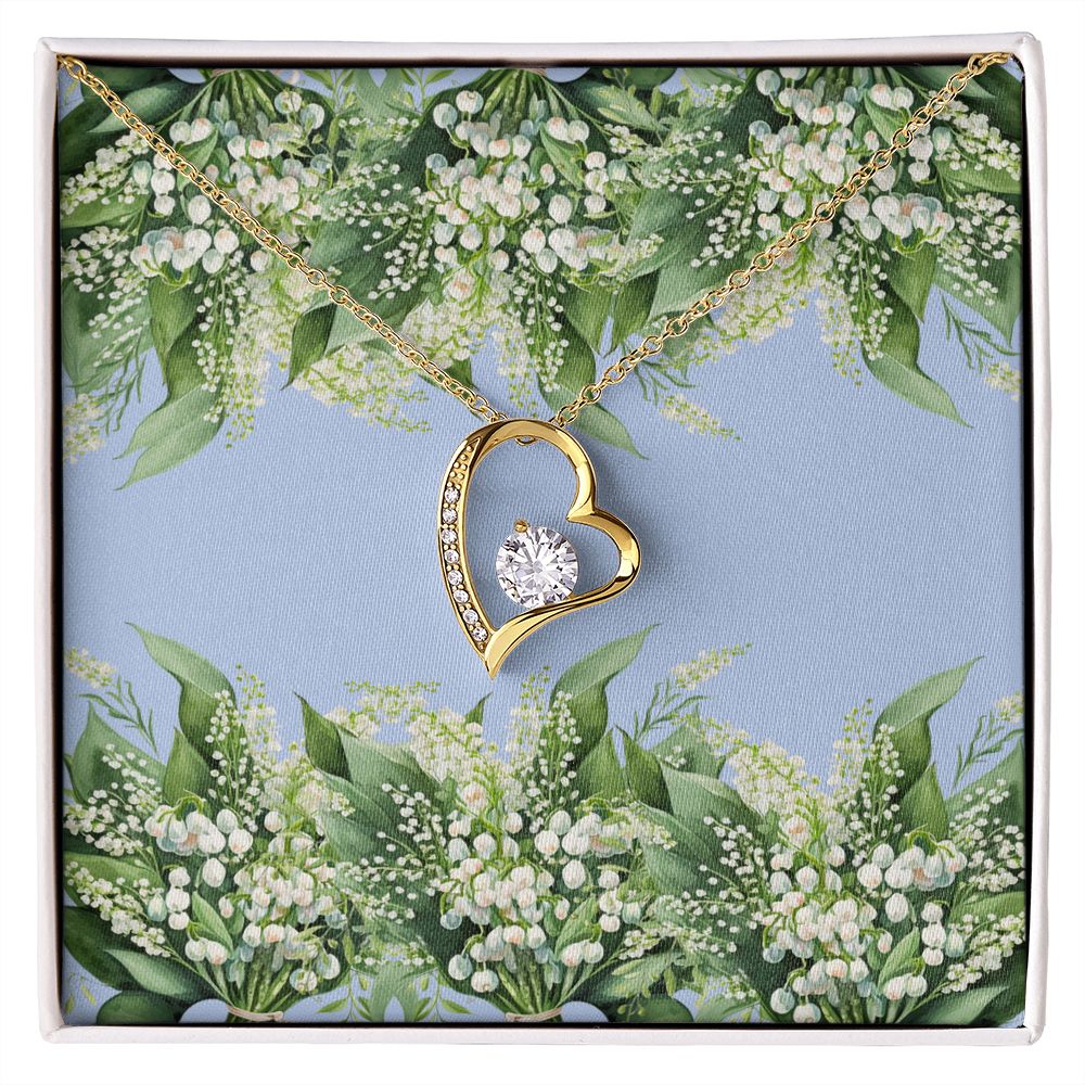 Forever Love Necklace (Horizontal Lily of the Valley Bouquet)