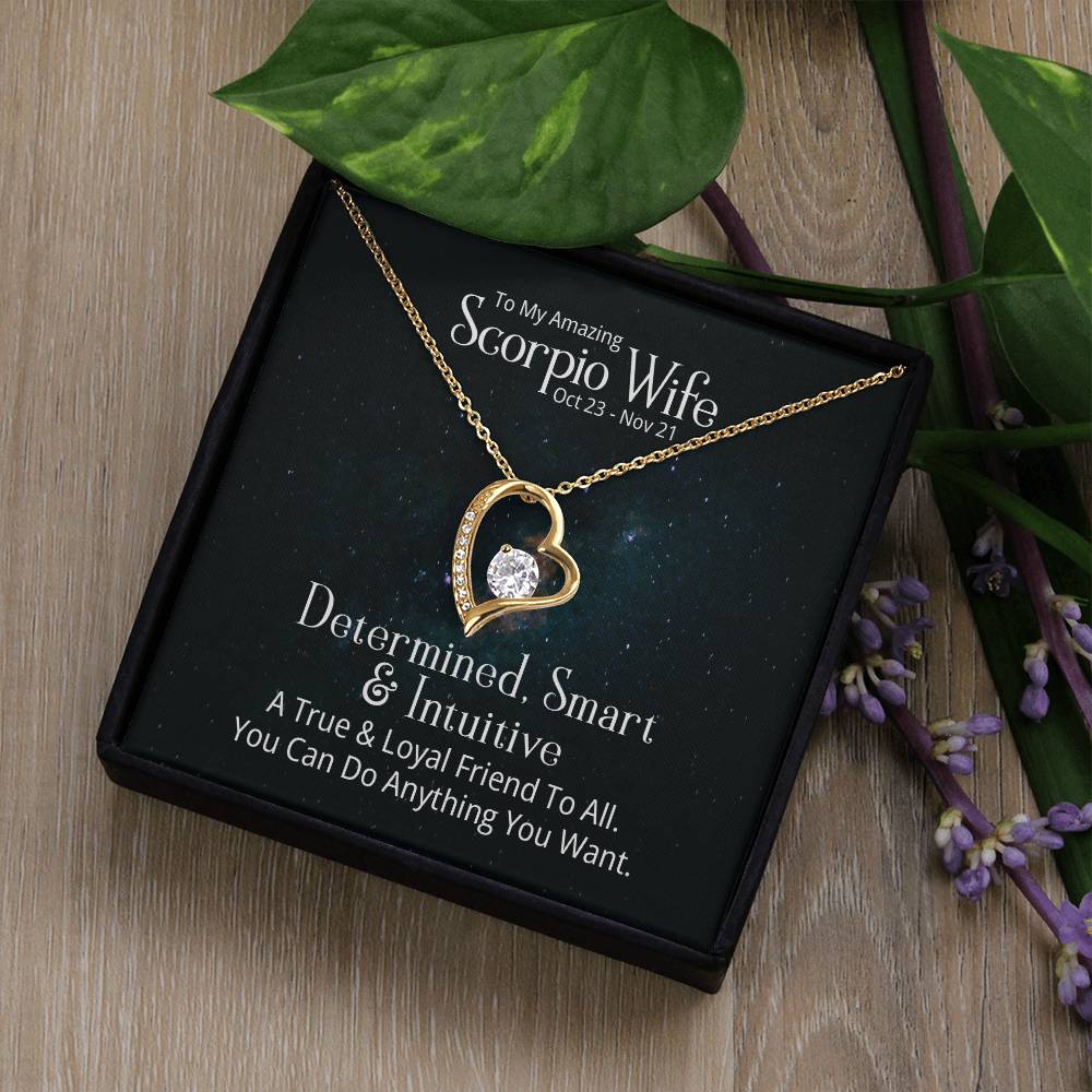 Forever Love Necklace with message for Your Amazing Scorpio Wife
