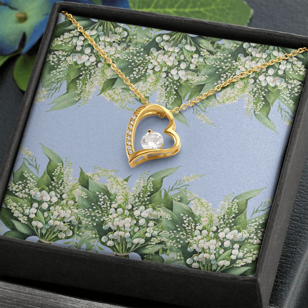Forever Love Necklace (Horizontal Lily of the Valley Bouquet)