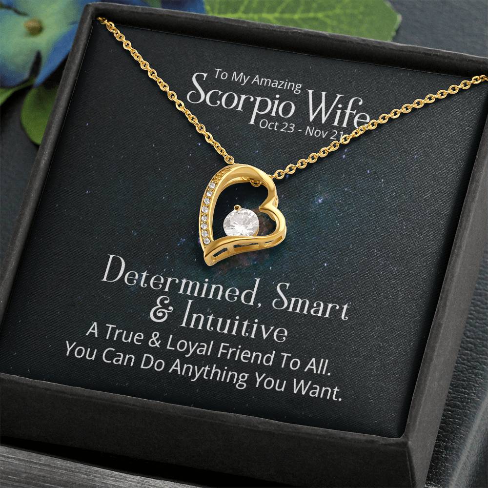 Forever Love Necklace with message for Your Amazing Scorpio Wife
