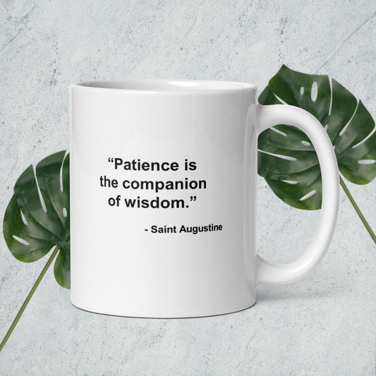 White glossy mug - Saint Augustine Quote