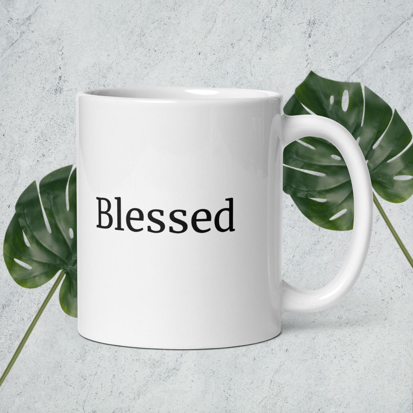 Blessed - White glossy mug