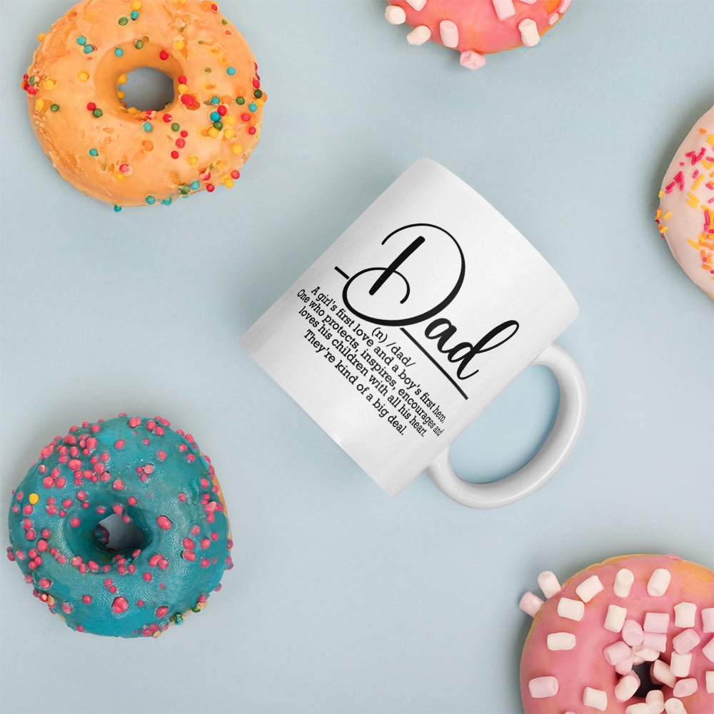 White Dad Definition glossy mug