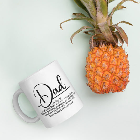 White Dad Definition glossy mug