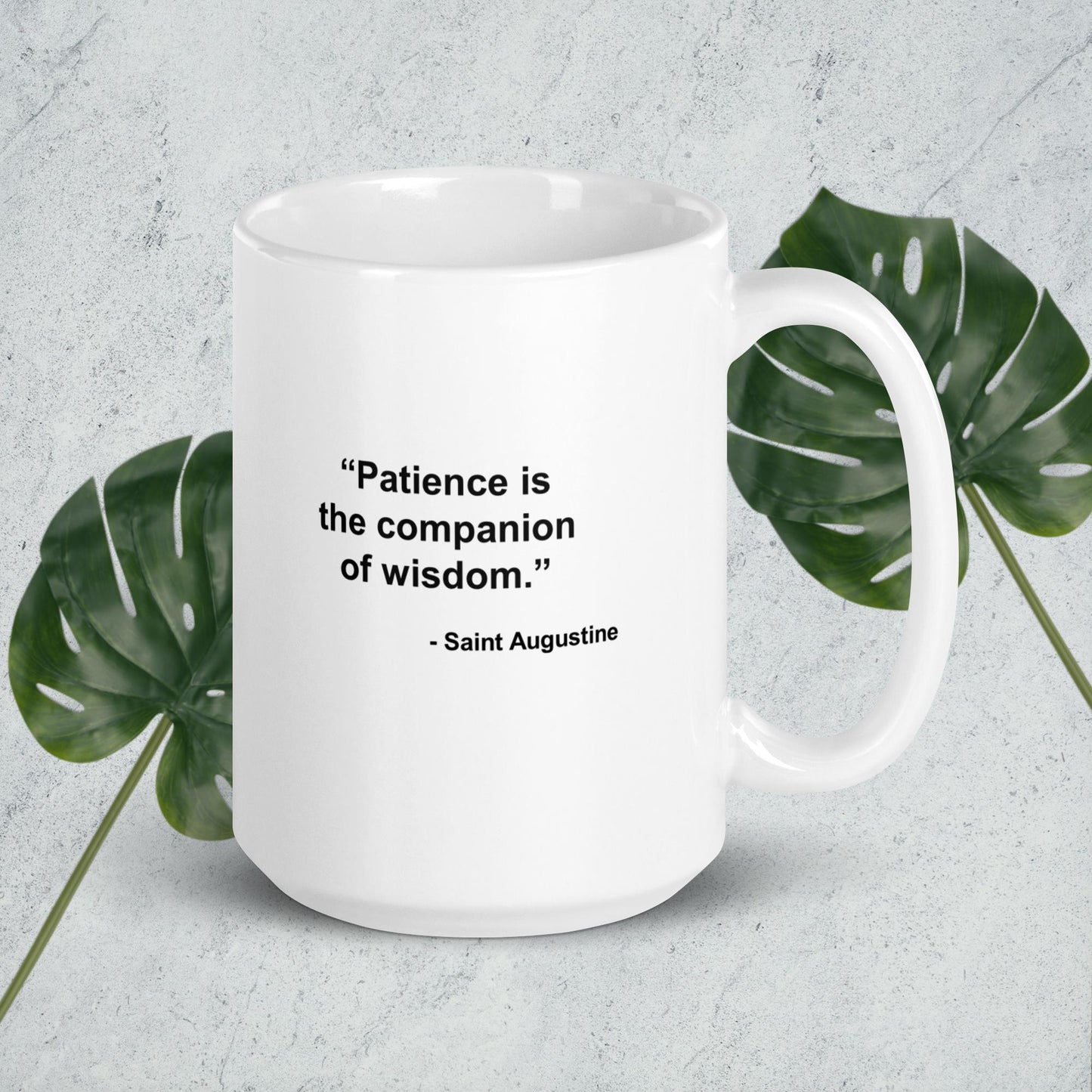 White glossy mug - Saint Augustine Quote