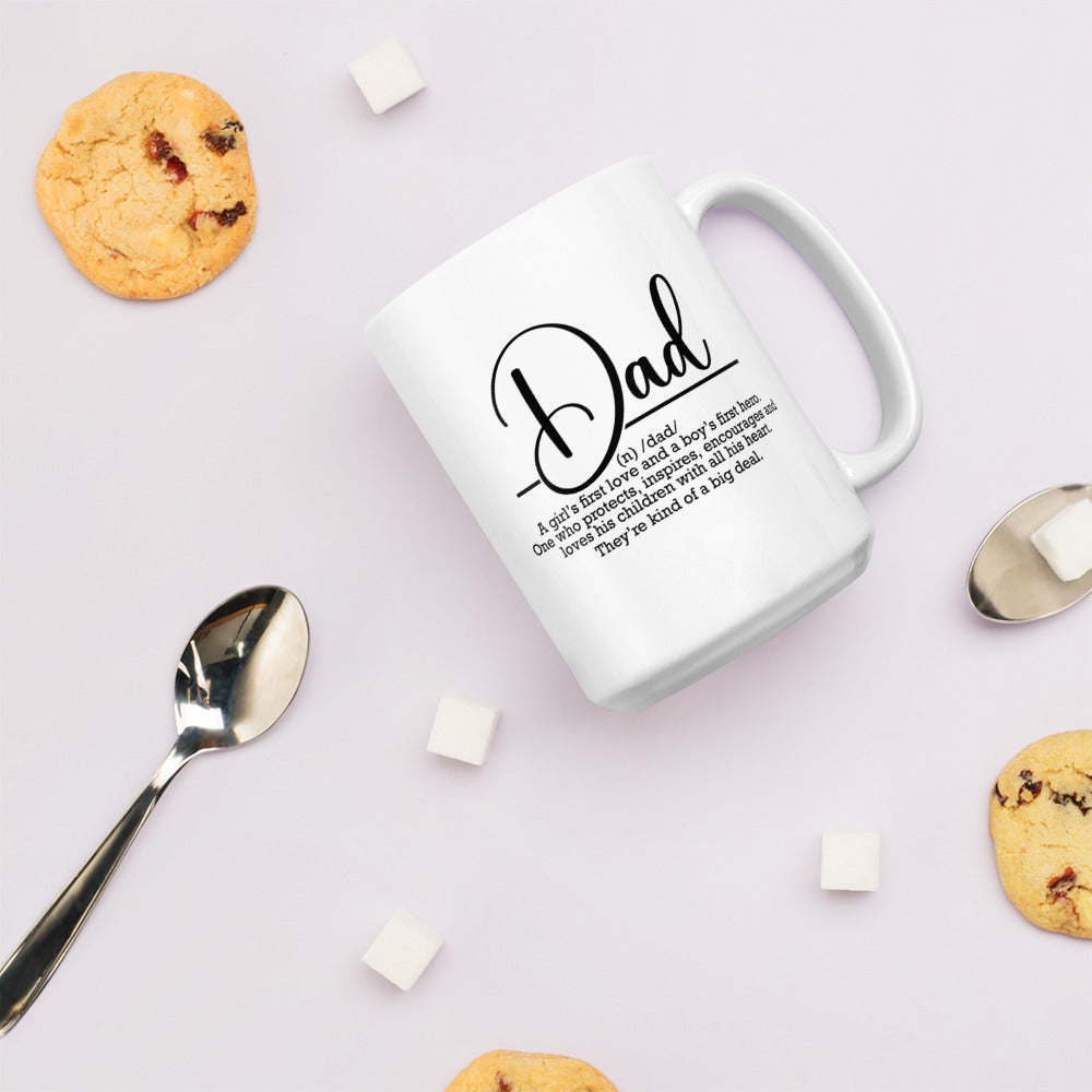 White Dad Definition glossy mug