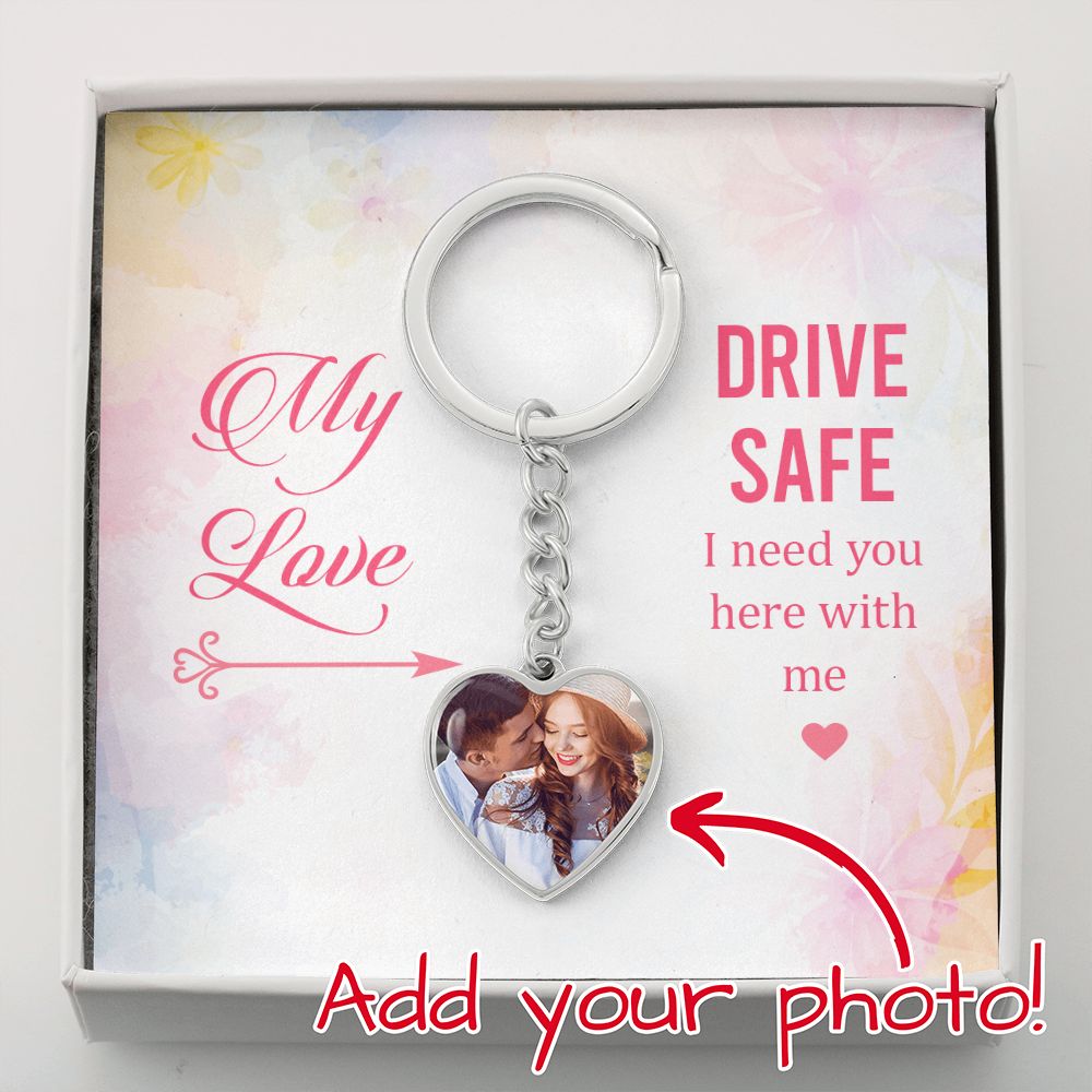 Drive Safe Personalized Heart Keychain For Love