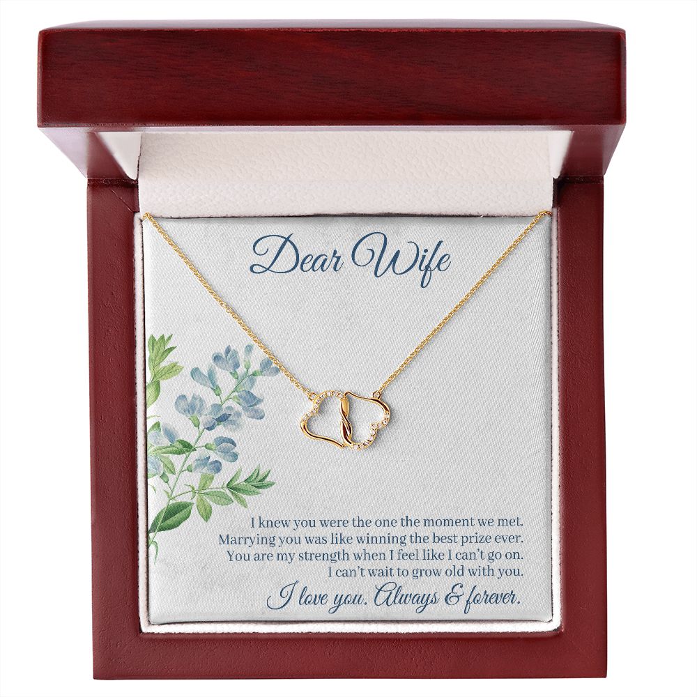 Everlasting Love Necklace (With message to Dear Wife -I Love You Always and Forever)
