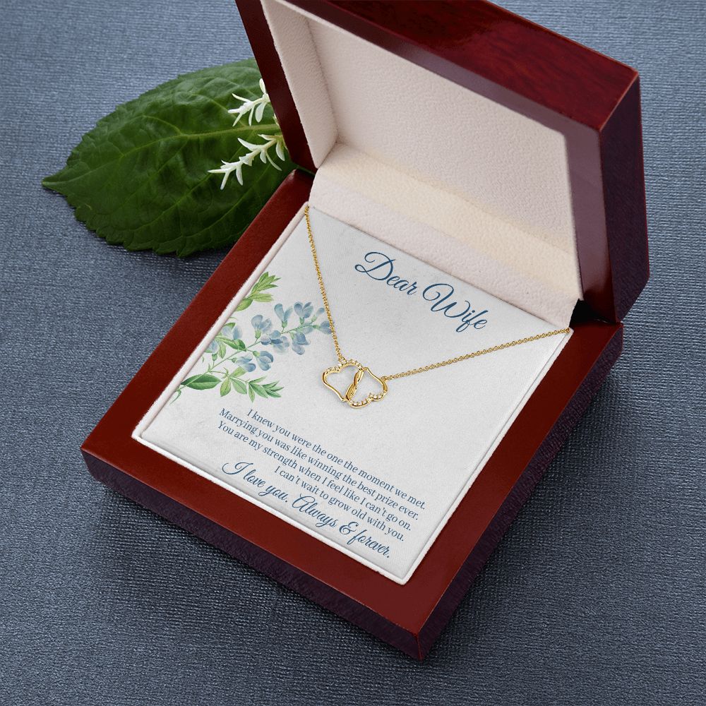 Everlasting Love Necklace (With message to Dear Wife -I Love You Always and Forever)