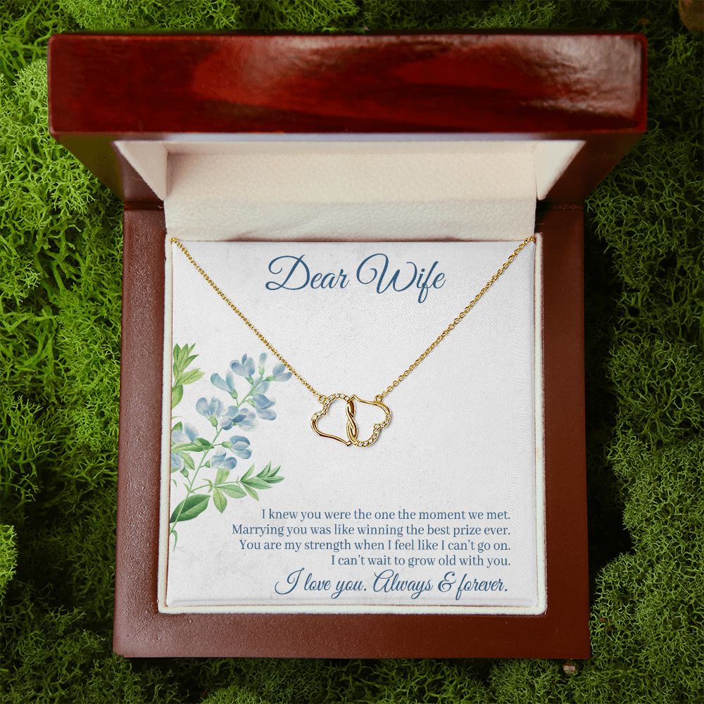 Everlasting Love Necklace (With message to Dear Wife -I Love You Always and Forever)