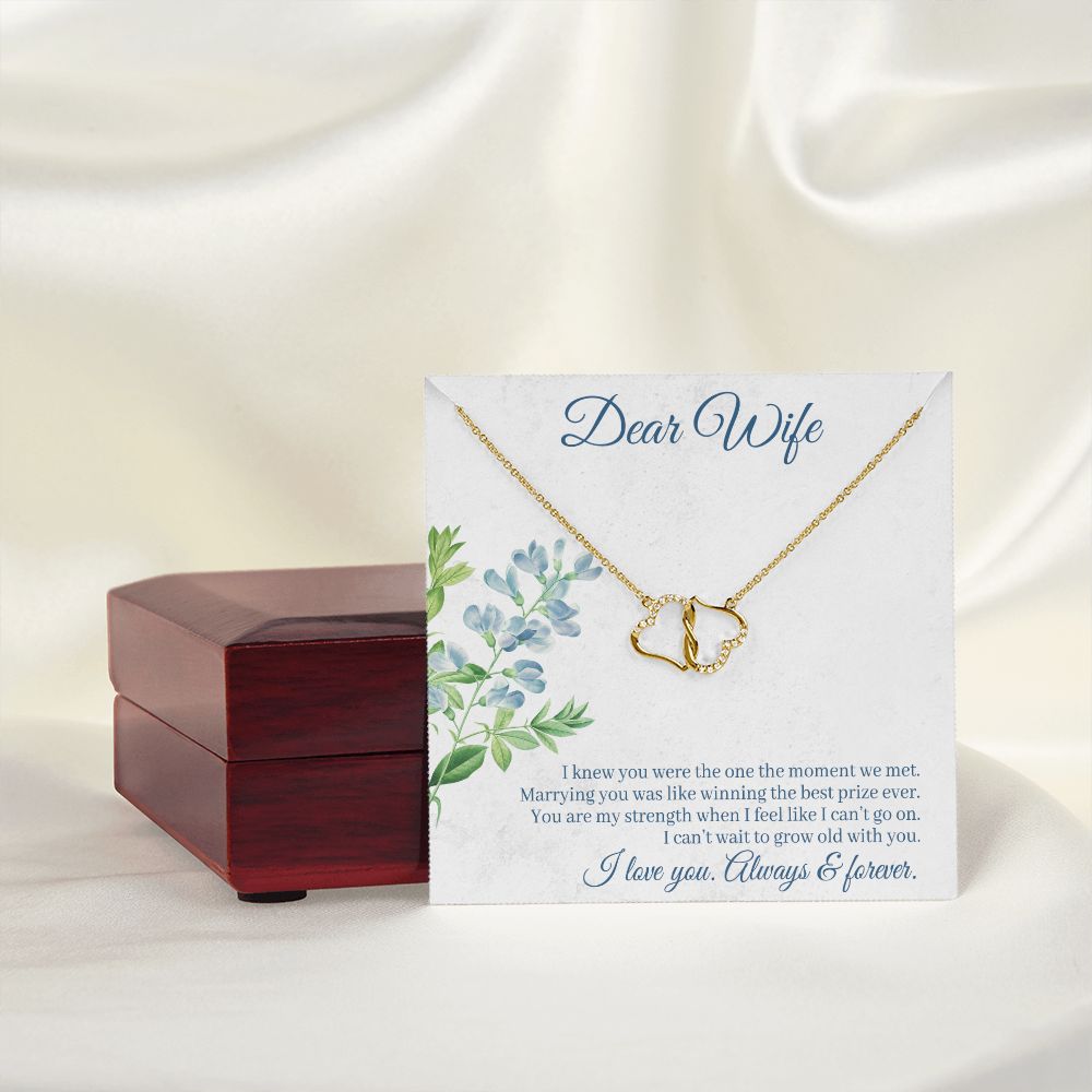 Everlasting Love Necklace (With message to Dear Wife -I Love You Always and Forever)
