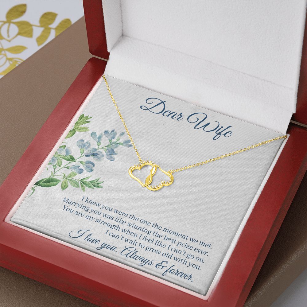 Everlasting Love Necklace (With message to Dear Wife -I Love You Always and Forever)