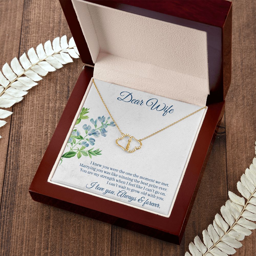 Everlasting Love Necklace (With message to Dear Wife -I Love You Always and Forever)