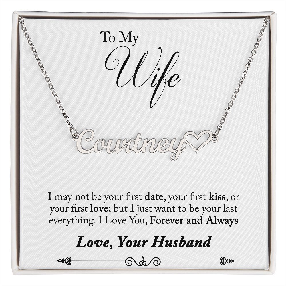 Heart Name Necklace Personalized  (with message card)