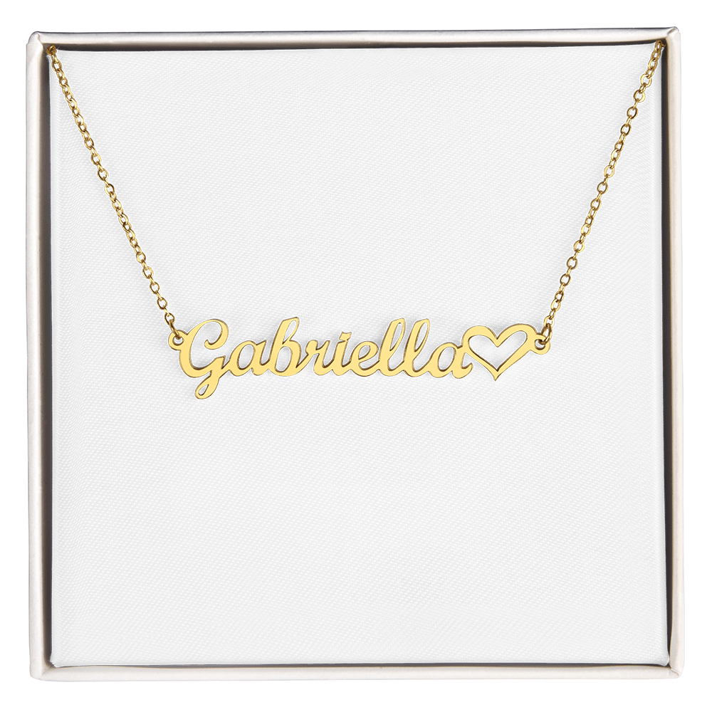 Heart Name Necklace Personalized  (with message card)