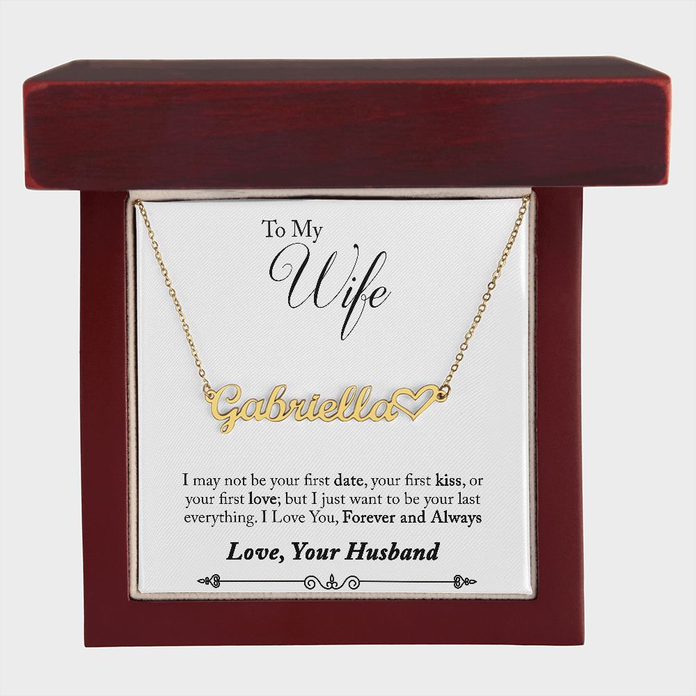 Heart Name Necklace Personalized  (with message card)