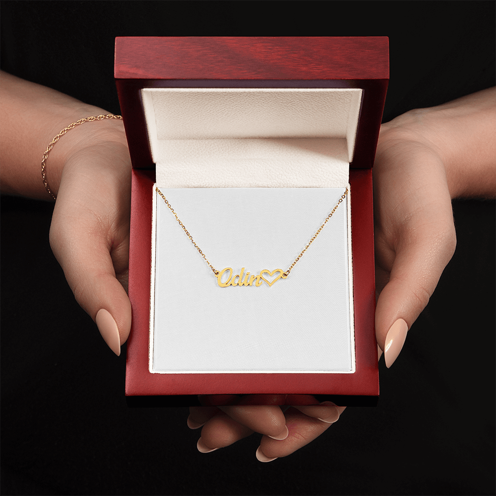 Heart Name Necklace Personalized  (with message card)