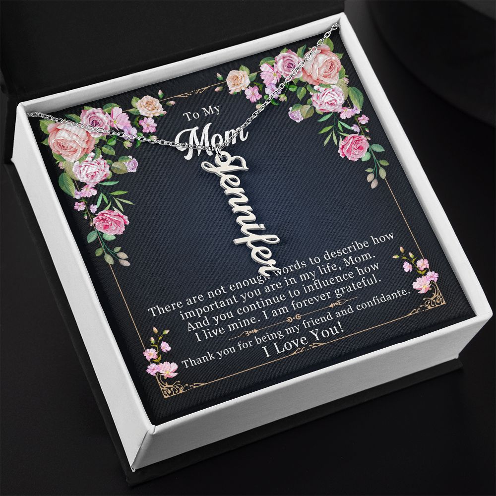 Vertical Name Necklace (with message)