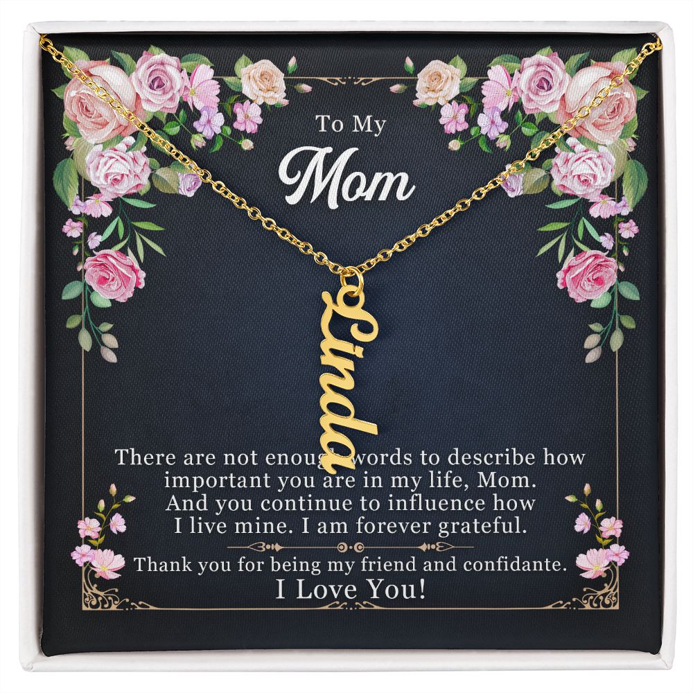 Vertical Name Necklace (with message)