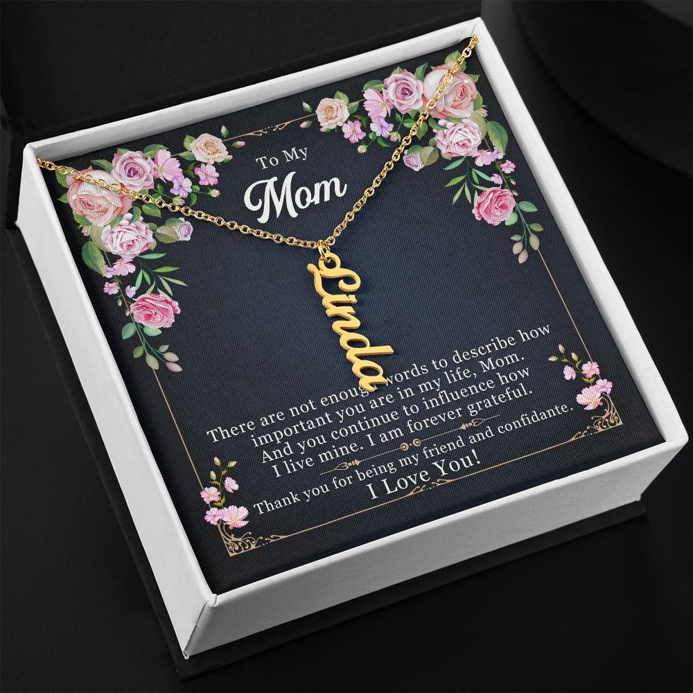 Vertical Name Necklace (with message)