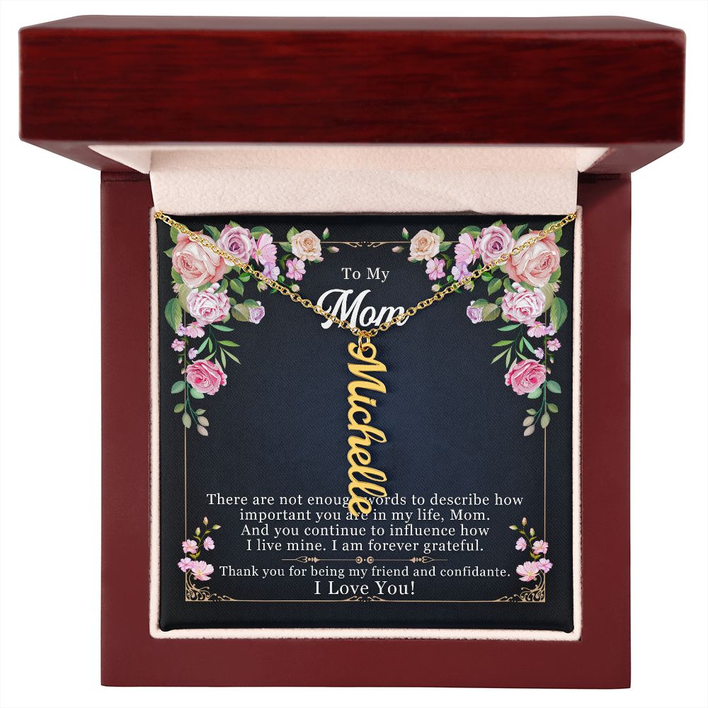 Vertical Name Necklace (with message)