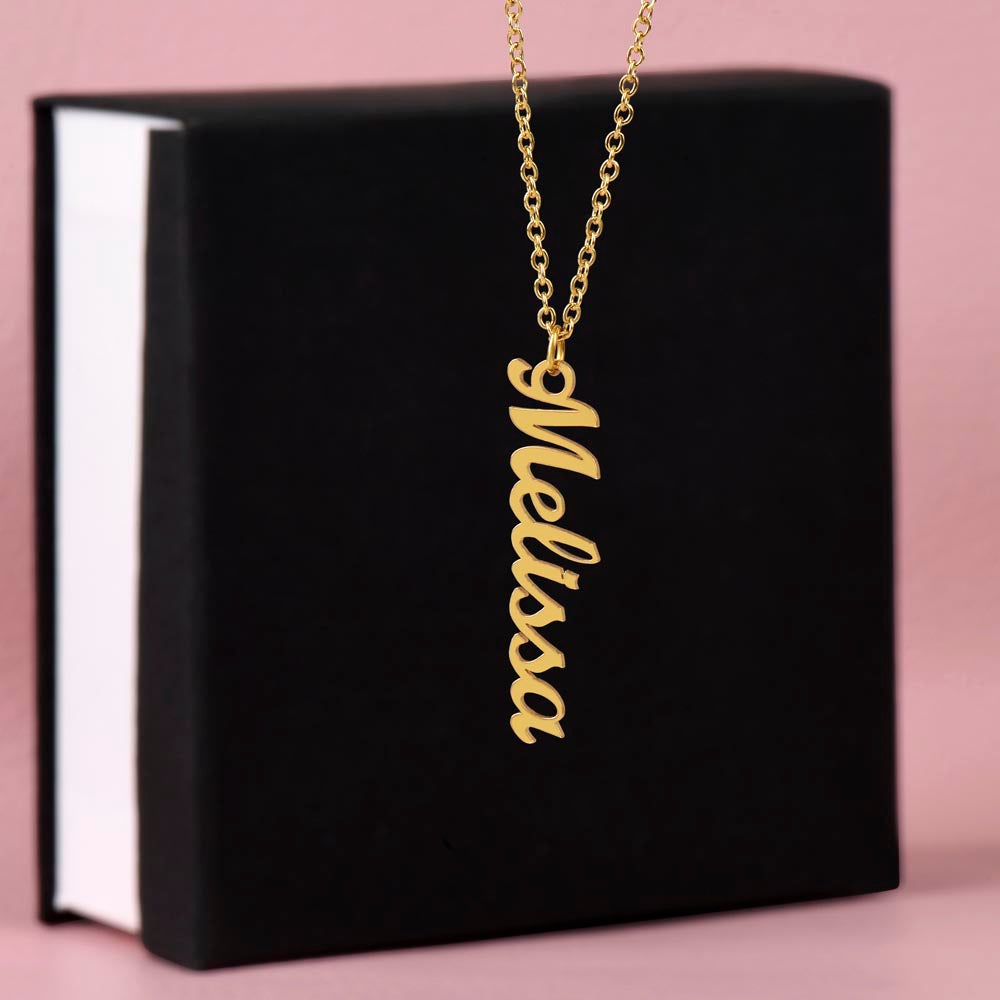 Personalized Vertical Name Necklace (no message card)