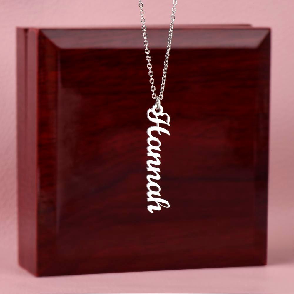 Personalized Vertical Name Necklace (no message card)
