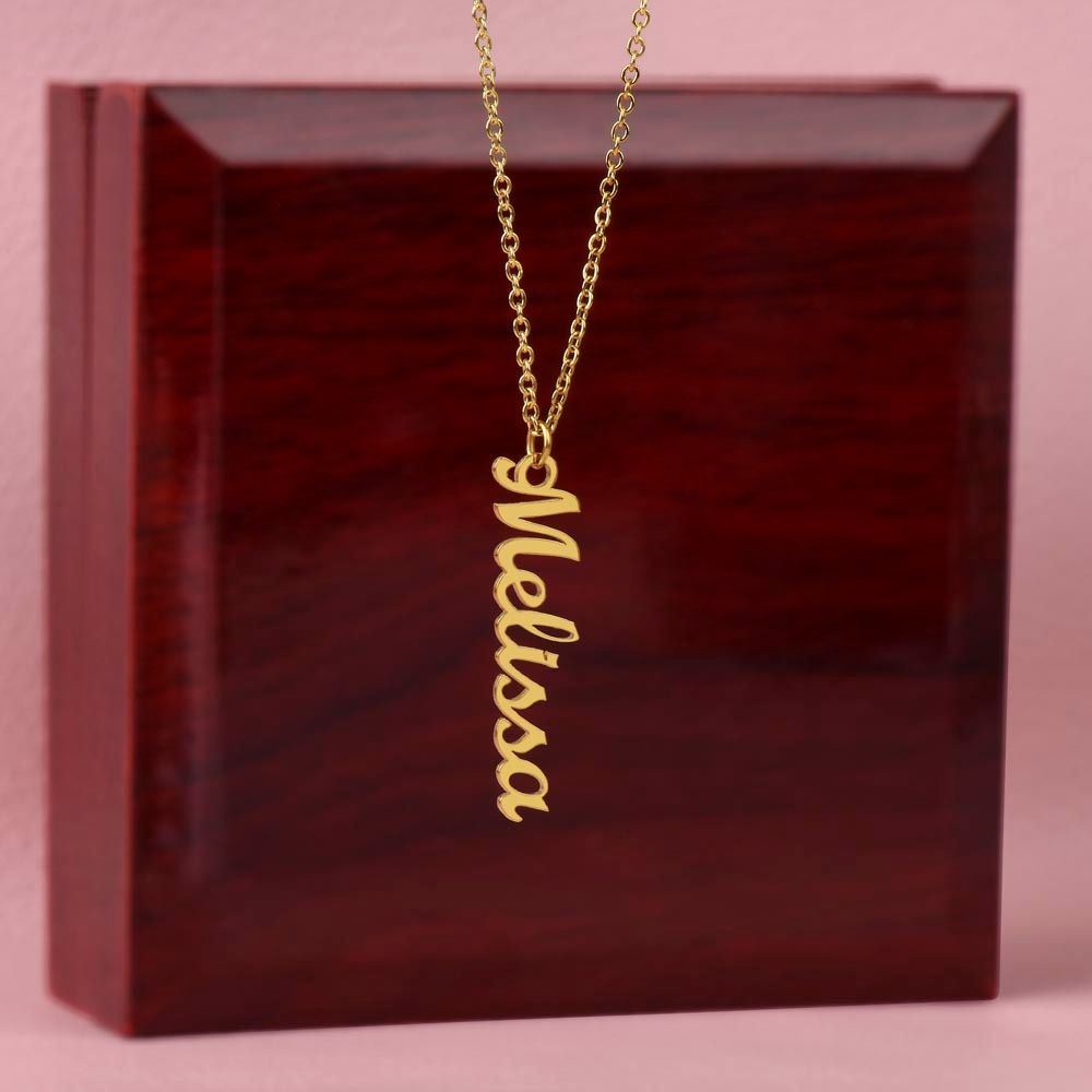 Personalized Vertical Name Necklace (no message card)