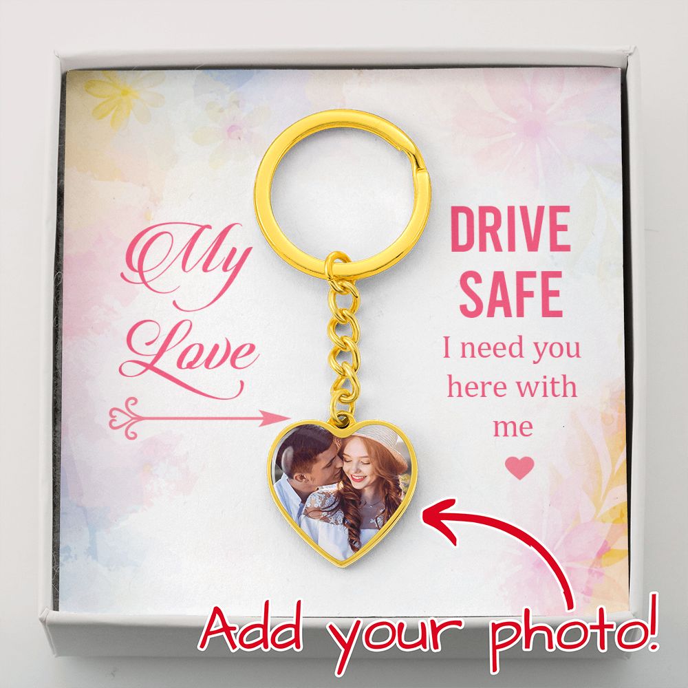 Drive Safe Personalized Heart Keychain For Love