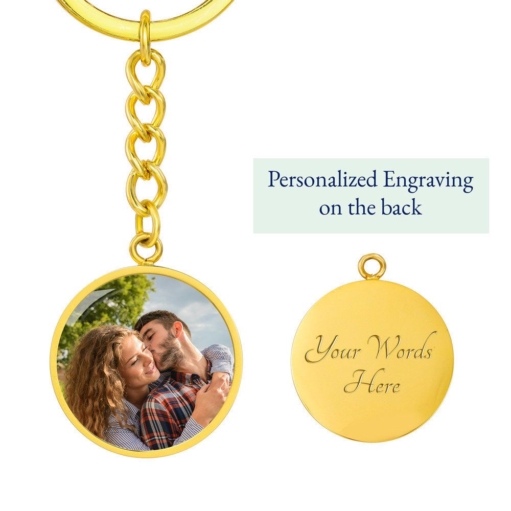 Drive Safe Personalized Circle Keychain For Honey